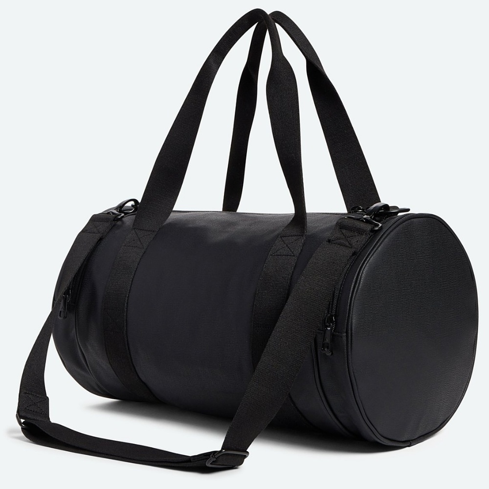 STATE Felix Duffel Bag in Coated Canvas Black